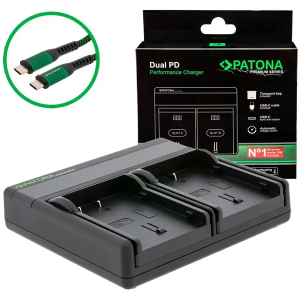 Patona Patona Premium Dual PD Performance incarcator pentru Pentax D-LI90 incl. USB-C input/output