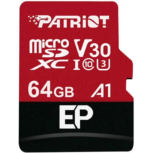 Patriot Card de memorie Patriot LX 64GB, microSDXC, Clasa 10, V30
