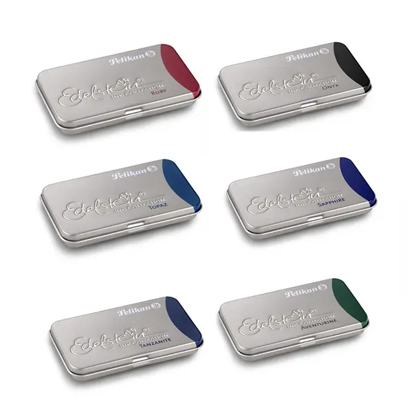 Patroane cerneala mari in cutie metalica, 6buc/set, Pelikan Edelstein new