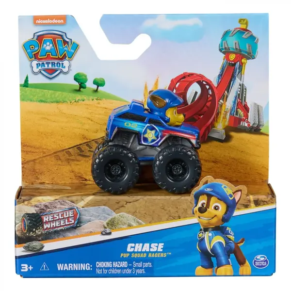 PATRULA CATELUSILOR PUP SQUAD RACERS RESCUE WHEELS VEHICUL METALIC CHASE SCARA 1:55