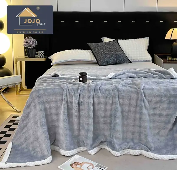 Patura CoCoLiNo, Jojo Home, 200x230cm, tip Blanita Wave, Gri deschis