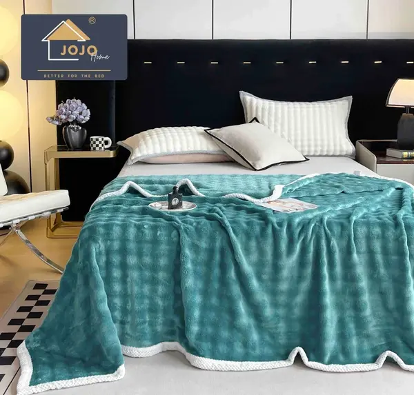 Patura CoCoLiNo, Jojo Home, 200x230cm, tip Blanita Wave, Turquoise