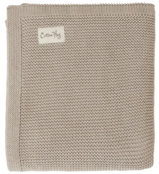 Pătură de bumbac Cotton Hug - Organic, 80 х 100 cm, Cappuccino