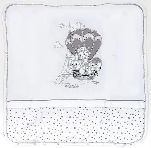 Pătură din bumbac Bambino Casa - Paris, Bianco 80 х 85 cm