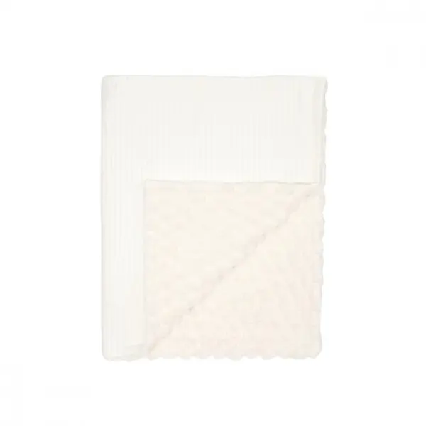 Patura din velur Cotton 3D Twins Alb 100x80 cm