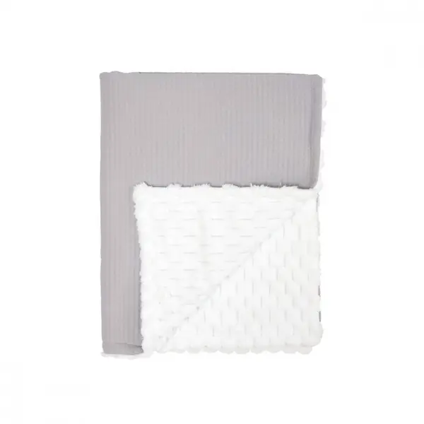 Patura din velur Cotton 3D Twins Gri 100x80 cm