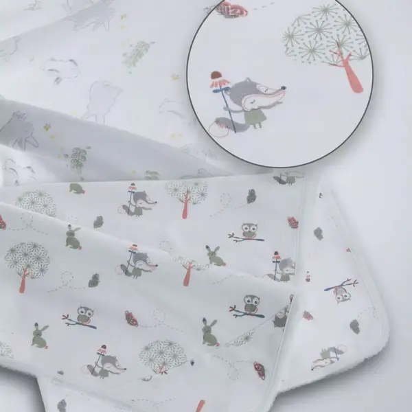 Pătură pentru bebeluși Gamberritos - Pădurice, 80 х 80 cm