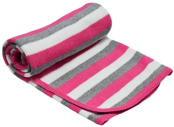 Pătură pentru copii EKO - dungi, fucsia