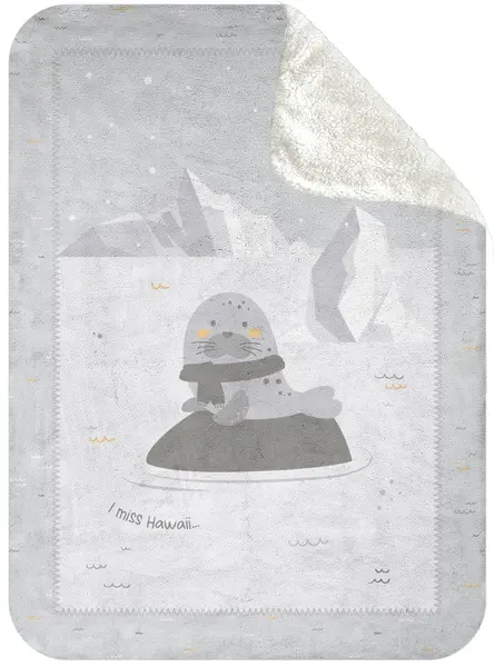 Pătură pentru copii Sherpa KikkaBoo - Seally Me, 80 x 110 cm