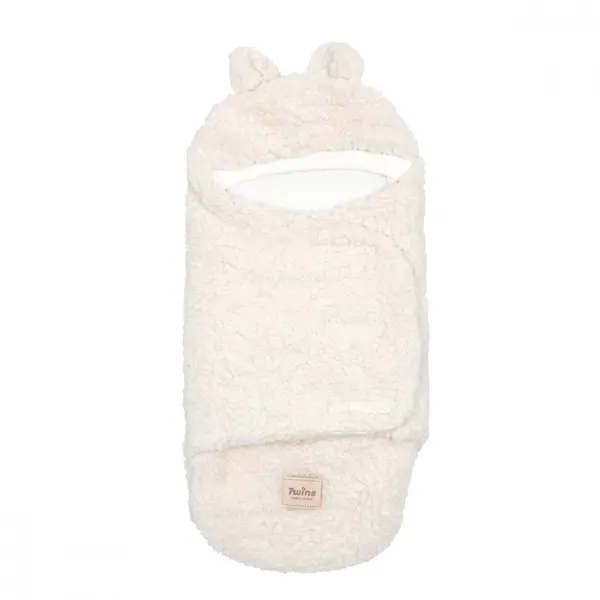 Patura plic din bumbac pentru bebelusi Twins Teddy bej