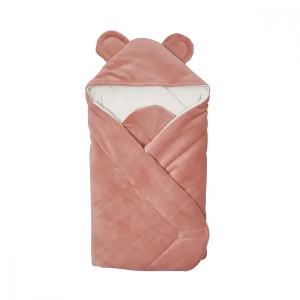 Patura plic din velur Cotton Twins roz