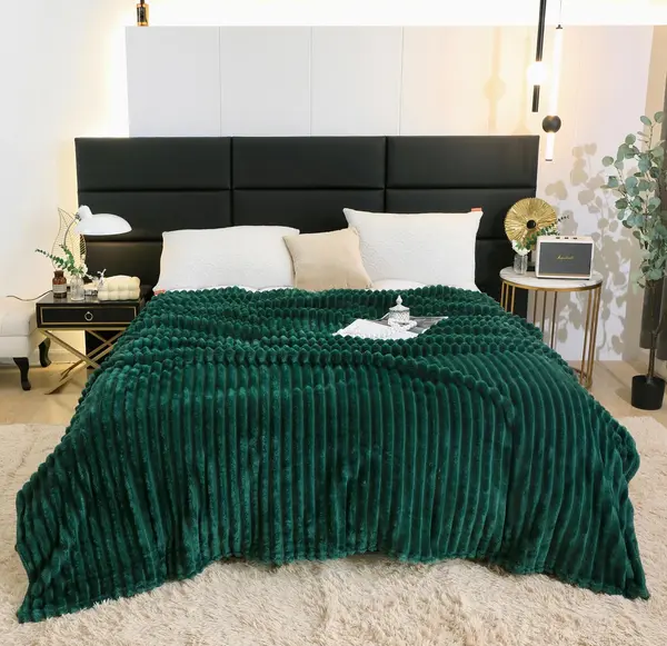 Patura pufoasa CoCoLiNo, 200x230cm, Jojo Home, Verde