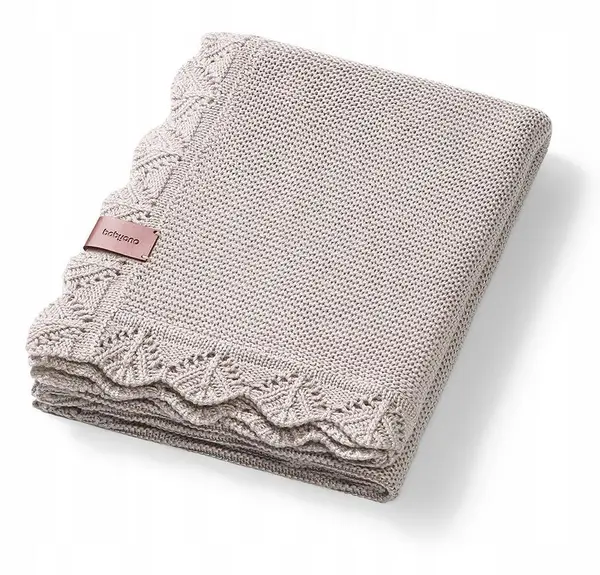 Pătură tricotată pentru bebeluși din bambus BabyOno - 75 x 100 cm, bej