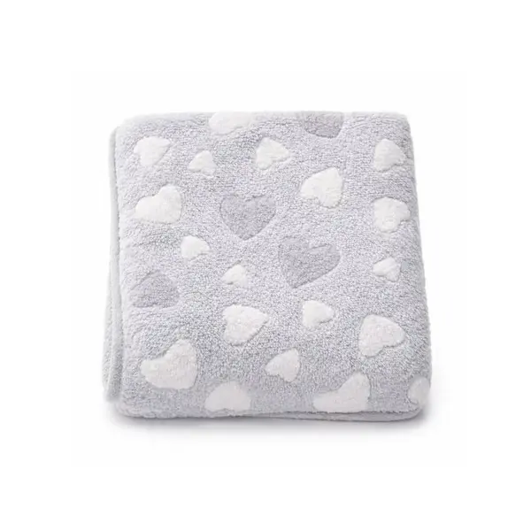 Paturica bebe, New Baby, 80x90 cm, Pufoasa, Grey Heart