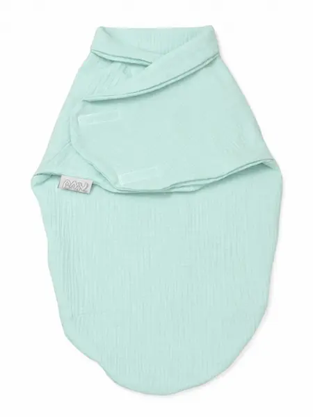 Paturica de infasat din bumbac Baby swaddle Puzzle Muslin menta Amy