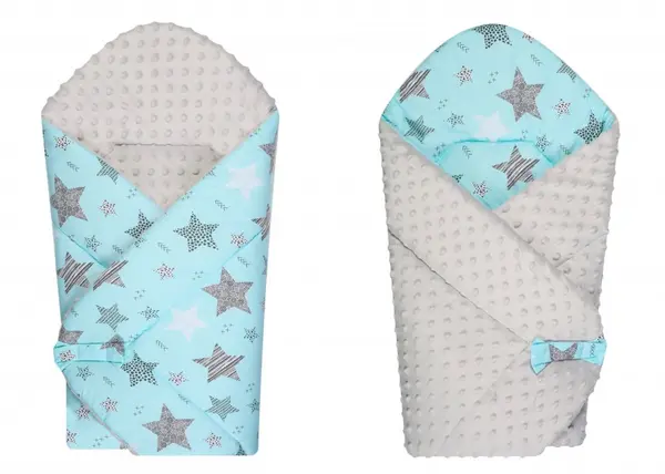 Paturica de infasat multifunctionala 80x80 cm Blue Stars