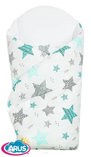 Paturica de infasat multifunctionala modulara 80x80 cm Mint Stars