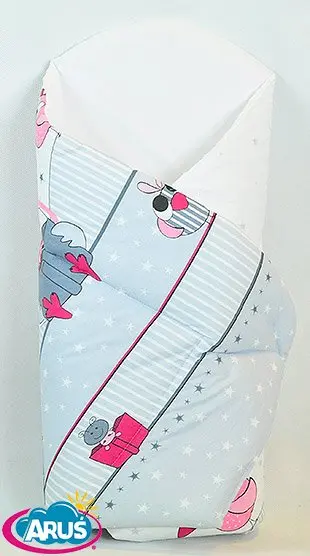 Paturica de infasat multifunctionala standard 80x80 cm Pink Owls New2