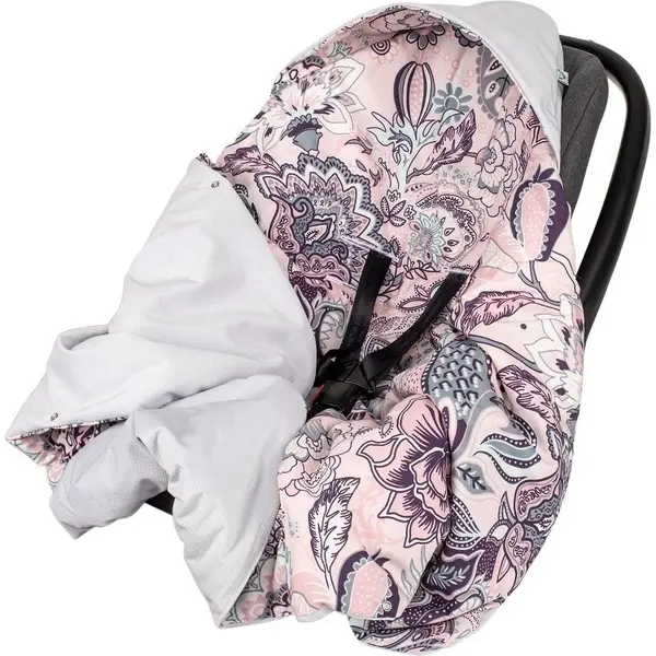 Paturica de infasat pentru scaun auto Velvet Infantilo IF19109 Boho RozGri