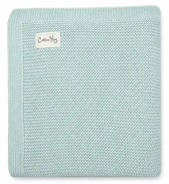 Păturică din bumbac Cotton Hug - Organic, 80 x 100 cm, cer