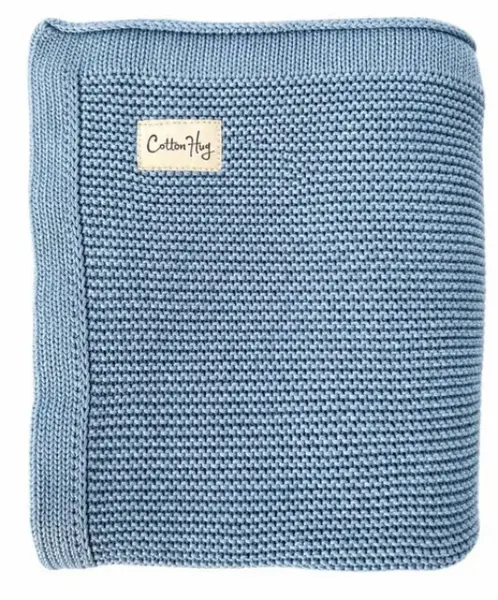 Păturică din bumbac Cotton Hug - Organic, 80 x 100 cm, denim
