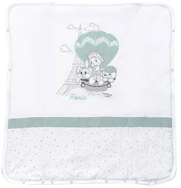 Paturica groasa pentru bebelusi Bambino Casa - Paris, Mint 80 х 85 cm