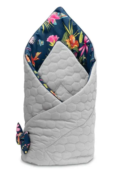 Paturica nou-nascut Sensillo Velvet Wrap colibri albastra 75x75 cm