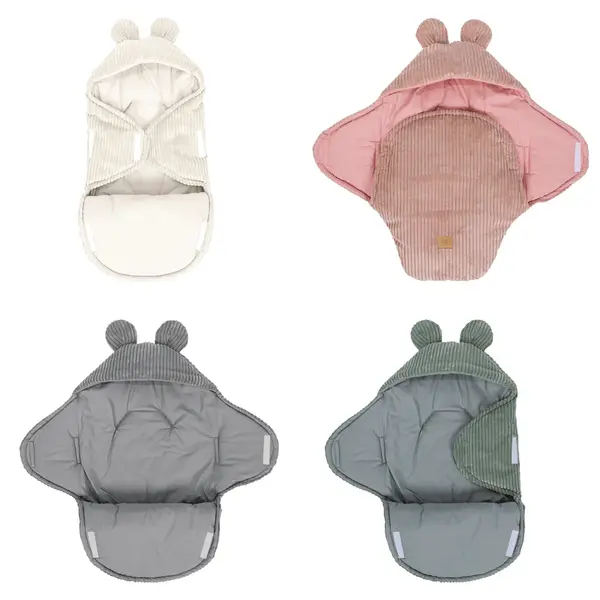 Paturica pentru bebelusi MeowBaby Baby Wrap Bear Ears Aesthetic Olive Green