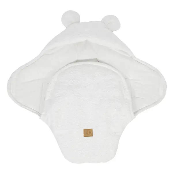 Paturica pentru bebelusi teddy ears alb