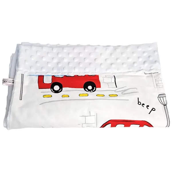 Paturica personalizata – Masinute și Minky Alb