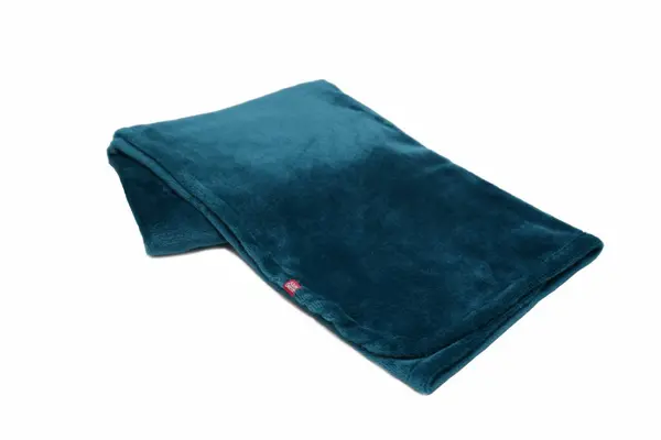 Paturica pufoasa de plus turcoaz KidsDecor din polyester 75x75 cm