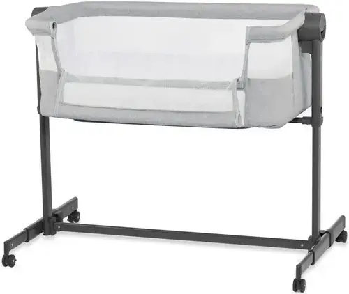 Patut 2 in 1 Kinderkraft Co Sleeper Neste Up, inaltime reglabila, poliester (Gri)