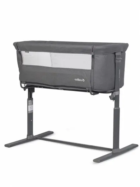 Patut Co-Sleeper 2 in 1 pentru copii Colibro Nap Bassinet, cu saltea inclusa, inaltime reglabila pe 9 nivele si unghi de inclinare de 30 de grade, dimensiuni 90 x 58 cm, Onyx