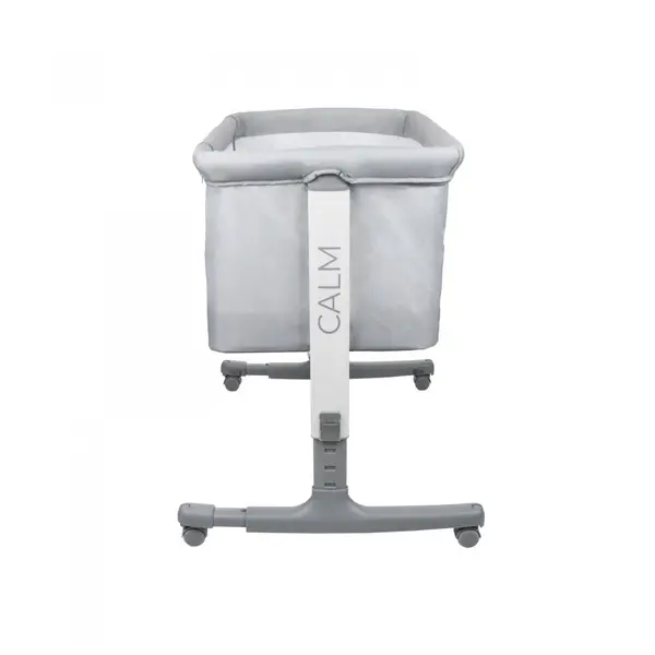 Patut Co Sleeper Asalvo Calm gri, reglabil 5 nivele de inaltime, picioare extensibile, material moale si usor de curatat, 80 x 65 x 84