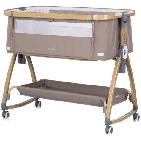Patut co-sleeper Chipolino Charisma cu laterala culisanta latte wood