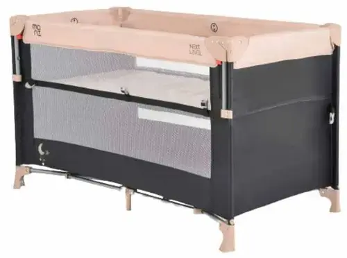 Patut de copii Moni Next Level, 125 x 65 x 74 cm, 0-15kg, Bej