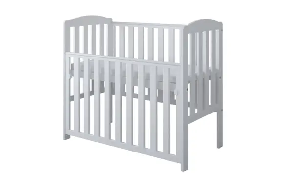 Patut din lemn Nichiduta Tobi White 100x50 cm cu laterala culisanta,margine din silicon pentru protectie dintisori,design modern,margini rotunjite,3 nivele de reglare somiera, vopsele si materiale sigure