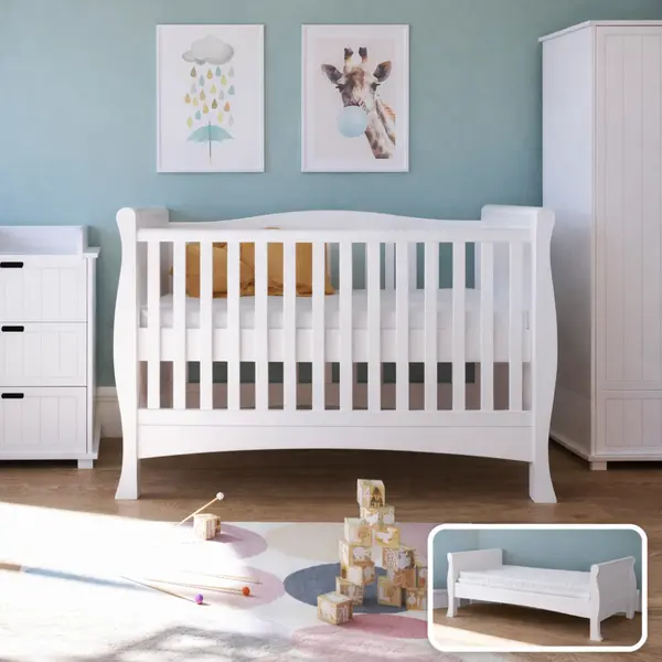 Patut evolutiv Serenity 3 in 1, pat bebe, junior, pat prescolar cu somiera reglabila 140 x 70 cm