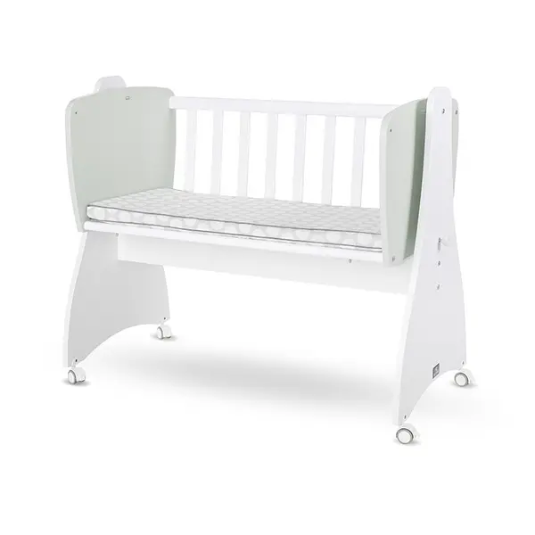 Patut leagan balansoar Lorelli First Dreams White Milky Green, transformabil, 105 x 55 x 83 cm