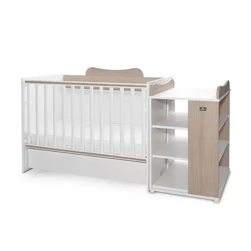 Patut modular multifunctional LORELLI Multi, 5 configurari diferite, 190 x 72 cm, Alb/Crem