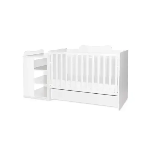 Patut modular multifunctional Lorelli Multi, 5 configurari diferite, 190 x 72 cm, Alb