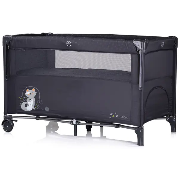 Patut pentru copii Chipolino Relax anthracite pliabil, cu laterala culisanta