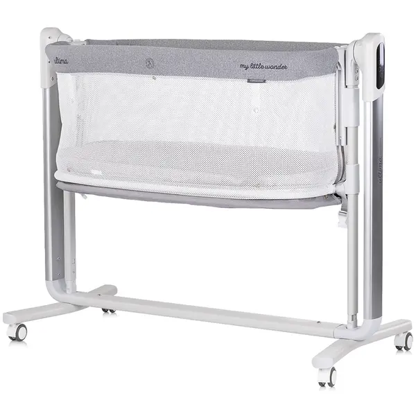 Patut pentru copii Chipolino Ultima Grey cu leganare si laterala culisanta