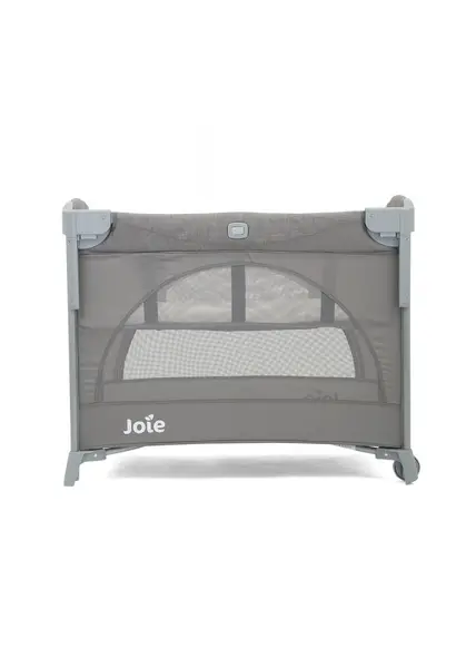Patut pentru copii co-sleeper Kubbie Foggy Gray Joie pliabil, usita cu fermoar, roti cu blocare, laterala culisanta, saltea si geanta de transport incluse