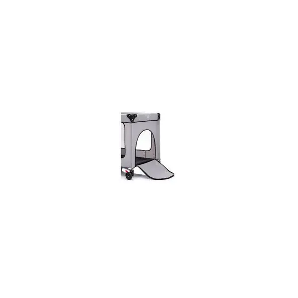 Patut pentru copii Fillikid Standard Melange grey pliabil, prevazut cu usita si roti, dimensiuni 125x66x76 cm, greutate maxim suportata 15 kg