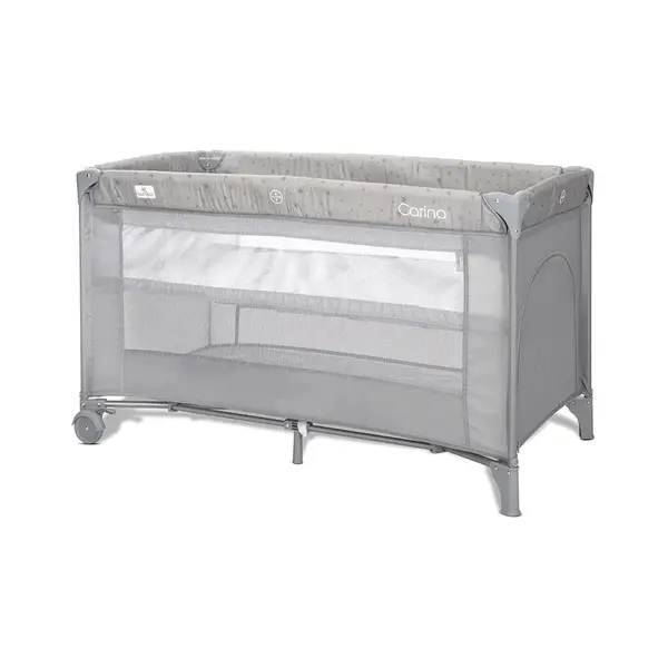 Patut Pliabil cu 2 niveluri Lorelli Classic Carina Grey Stars