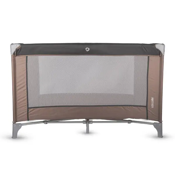 Patut pliabil cu un singur nivel de inaltime Coccolle Notte, Geanta transport inclusa, Dimenisune interioara 120x60 cm, Ideal pentru calatorii, Foarte compact la pliere, Dessert Taupe