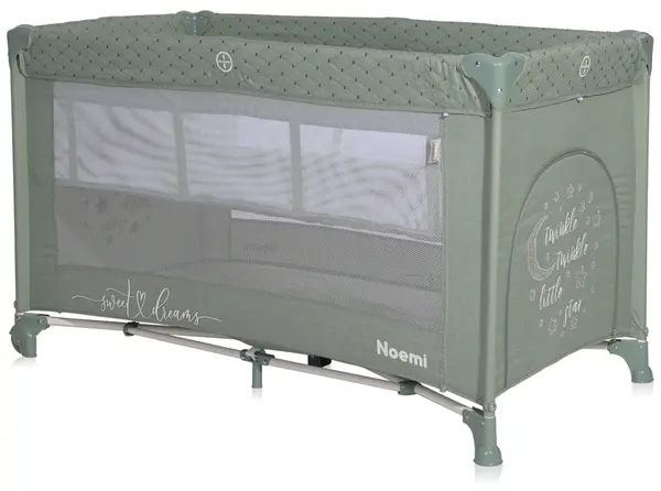 Patut pliabil Lorelli Noemi, 2 nivele, Iceberg Green Star