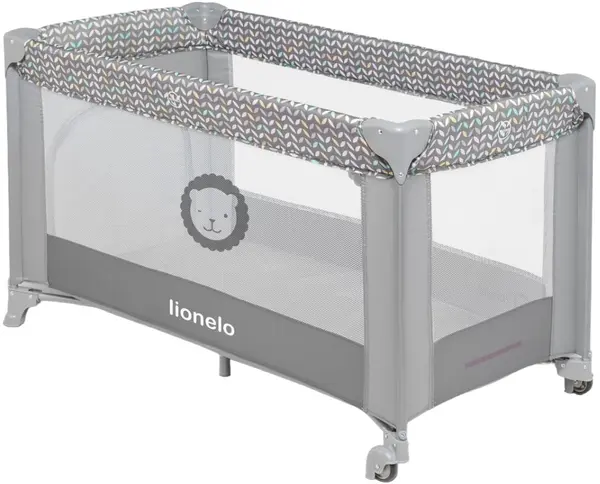 Pătuț pliabil pentru bebeluși Lionelo - Stefi, gri