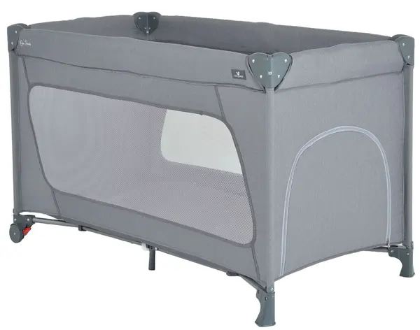 Patut pliabil pentru copii Cangaroo - One touch, gri inchis